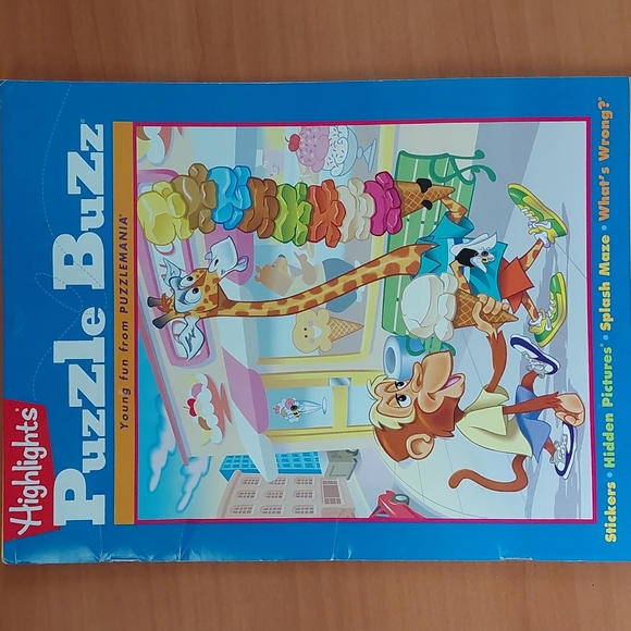 Highlights Puzzle Buzz. Children's puzzle book. stickers included. Like new! - Picture 3 of 11